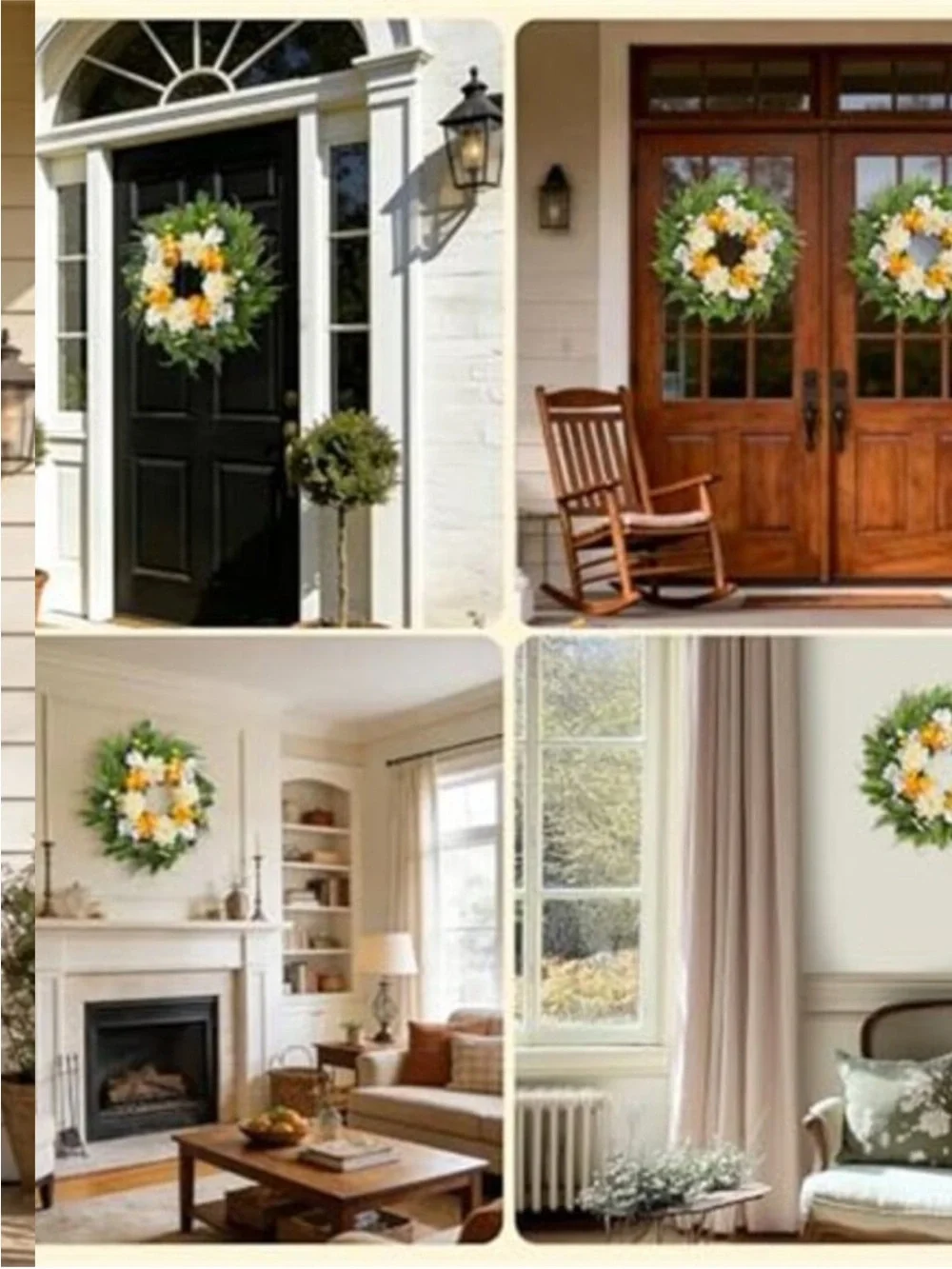 24 Inch Spring Wreath Floral with Peony Ranunculus Hydrangea Flower